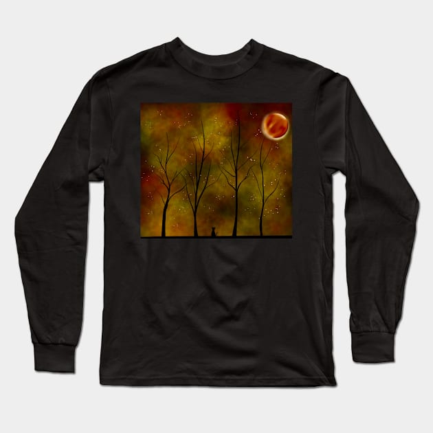 Autumn night sky Long Sleeve T-Shirt by Kcinnik